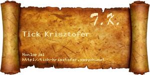 Tick Krisztofer névjegykártya